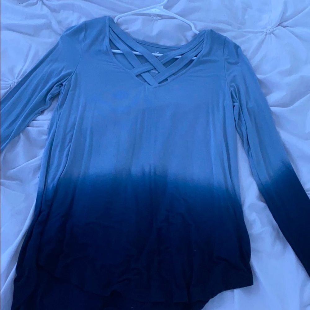 Long sleeve ombré shirt